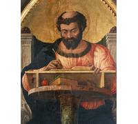 ARTXLXXBN Dipinti Famosi Arte Murale Su Tela Poster Con Stampa San Lucas en su escritorio Detalle del retablo de San Lucas de Andrea Mantegna per la Decorazione Domestica dell'ufficio 60x90cm