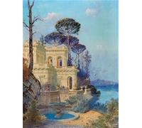 ARTXLXXBN Dipinti Famosi Arte Murale Su Tela Poster Con Stampa Villa junto al lago de Ferdinand Knab per la Decorazione Domestica dell'ufficio 60x90cm