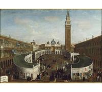 ARTXLXXBN Dipinti Famosi Arte Murale Su Tela Poster Con Stampa Vista de la Fete De La Sensa en la Plaza de San Marcos por Gabriele Bella per la Decorazione Domestica dell'ufficio 60x90cm