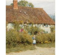ARTXLXXBN Dipinti Famosi Painting Quadri Tela Stampe Su Tela Animali Cabaña en West Horsley Surrey por Helen Allingham per Decorazioni per la Casa 60x90cm