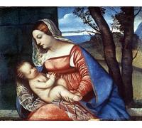 ARTXLXXBN Dipinti Famosi Painting Quadri Tela Stampe Su Tela Animali Dama y niño de Tiziano Vecelli per Decorazioni per la Casa 60x90cm