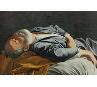 ARTXLXXBN Dipinti Famosi Painting Quadri Tela Stampe Su Tela Animali Descanso en la huida a Egipto de Orazio Gentileschi per Decorazioni per la Casa 60x90cm