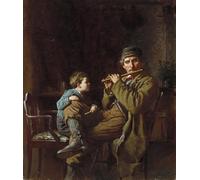 ARTXLXXBN Dipinti Famosi Painting Quadri Tela Stampe Su Tela Animali El alumno serio de Eastman Johnson per Decorazioni per la Casa 60x90cm