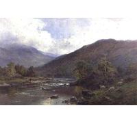 ARTXLXXBN Dipinti Famosi Painting Quadri Tela Stampe Su Tela Animali el Dee cerca de Balmoral por Alfred De Breanski per Decorazioni per la Casa 60x90cm