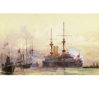 ARTXLXXBN Dipinti Famosi Painting Quadri Tela Stampe Su Tela Animali el Réquiem Naval de la Reina por Charles Edward per Decorazioni per la Casa 60x90cm