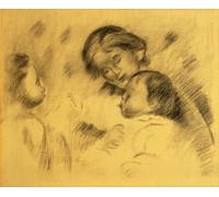 ARTXLXXBN Dipinti Famosi Painting Quadri Tela Stampe Su Tela Animali Jean Renoir y una niña de Pierre Auguste Renoir per Decorazioni per la Casa 60x90cm