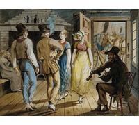ARTXLXXBN Dipinti Famosi Painting Quadri Tela Stampe Su Tela Animali Jornada en un Wayside Inn por John Lewis Krimmel per Decorazioni per la Casa 60x90cm