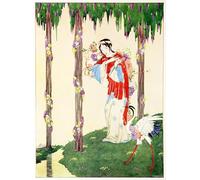 ARTXLXXBN Dipinti Famosi Painting Quadri Tela Stampe Su Tela Animali la canción del año en la cuna de primavera de Harry Clarke per Decorazioni per la Casa 60x90cm