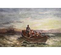 ARTXLXXBN Dipinti Famosi Painting Quadri Tela Stampe Su Tela Animali la fuga de María reina de los escoceses del castillo de Loch Leven de Danby per Decorazioni per la Casa 60x90cm