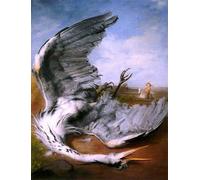 ARTXLXXBN Dipinti Famosi Painting Quadri Tela Stampe Su Tela Animali la garza herida de George Frederic Watts per Decorazioni per la Casa 60x90cm