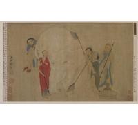 ARTXLXXBN Dipinti Famosi Painting Quadri Tela Stampe Su Tela Animali Lavando el elefante por la escuela china de la dinastía Ming per Decorazioni per la Casa 60x90cm