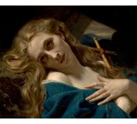 ARTXLXXBN Dipinti Famosi Painting Quadri Tela Stampe Su Tela Animali María Magdalena en la cueva de Hugues Merle per Decorazioni per la Casa 60x90cm