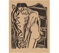 ARTXLXXBN Dipinti Famosi Painting Quadri Tela Stampe Su Tela Animali Mujer ante un gabinete de Ernst Ludwig Kirchner per Decorazioni per la Casa 60x90cm