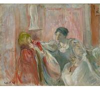 ARTXLXXBN Dipinti Famosi Painting Quadri Tela Stampe Su Tela Animali Mujery niño de Berthe Morisot per Decorazioni per la Casa 60x90cm