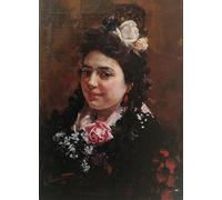 ARTXLXXBN Dipinti Famosi Painting Quadri Tela Stampe Su Tela Animali Retrato de Asunción Castro Esposa del Pintor de Enrique Simonet per Decorazioni per la Casa 60x90cm
