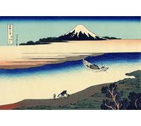 ARTXLXXBN Dipinti Famosi Painting Quadri Tela Stampe Su Tela Animali Río Tama en la provincia de Musashi por Katsushika Hokusai per Decorazioni per la Casa 60x90cm