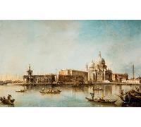ARTXLXXBN Dipinti Famosi Painting Quadri Tela Stampe Su Tela Animali Santa Maria Della Salute y la Dogana de Francesco Guardi per Decorazioni per la Casa 60x90cm