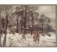 ARTXLXXBN Dipinti Famosi Painting Quadri Tela Stampe Su Tela Animali Una tarde en la que los jardines estaban blancos de nieve de Arthur Rackham per Decorazioni per la Casa 60x90cm