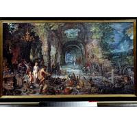 ARTXLXXBN Dipinti Famosi Painting Quadri Tela Stampe Su Tela Animali Ven y Vulcano en el herrero Fabricando armas para su hijo Enee por Jan the Elder Brueghel per Decorazioni per la Casa 60x90cm