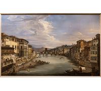 ARTXLXXBN Dipinti Famosi Painting Quadri Tela Stampe Su Tela Animali Vista del Arno desde el Ponte Vecchio hacia el puente Alle Grazie por Famou Painter per Decorazioni per la Casa 60x90cm