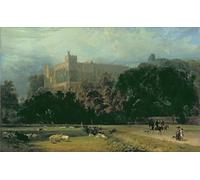 ARTXLXXBN Dipinti Famosi Painting Quadri Tela Stampe Su Tela Animali Vista del castillo de Arundel desde el sureste por William Daniell per Decorazioni per la Casa 60x90cm