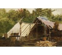 ARTXLXXBN Dipinti Famosi Poster Parete Quadri Murale Tela Campamento en el bosque principal No de John George Brown per la Decorazione Della Parete 60x90cm