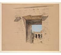 ARTXLXXBN Dipinti Famosi Poster Parete Quadri Murale Tela el Templo de Edfu la Puerta del Pilón por John Frederick Lewis per la Decorazione Della Parete 60x90cm