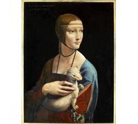 ARTXLXXBN Dipinti Famosi Poster Parete Quadri Murale Tela La dama del armiño de Leonardo Da Vinci per la Decorazione Della Parete 60x90cm