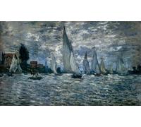 ARTXLXXBN Dipinti Famosi Poster Parete Quadri Murale Tela los barcos: regata en Argenteuil Claude Monet per la Decorazione Della Parete 60x90cm
