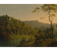 ARTXLXXBN Dipinti Famosi Poster Parete Quadri Murale Tela Matlock Dale mirando hacia Black Rock Escarpment por Wright of Derby per la Decorazione Della Parete 60x90cm