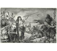 ARTXLXXBN Dipinti Famosi Poster Parete Quadri Murale Tela Miembros del Movimiento Valdense que Huyen de la Persecución por Hermann Vogel per la Decorazione Della Parete 60x90cm