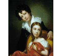 ARTXLXXBN Dipinti Famosi Poster Parete Quadri Murale Tela Miguel Ángel y Emma Clara Peale de Rembrandt Peale per la Decorazione Della Parete 60x90cm