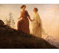 ARTXLXXBN Dipinti Famosi Poster Parete Quadri Murale Tela Poema del alma en la montaña de Louis Janmot per la Decorazione Della Parete 60x90cm