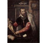 ARTXLXXBN Dipinti Famosi Poster Parete Quadri Murale Tela Retrato del anticuario y coleccionista Jacopo Strada de Tiziano Vecelli per la Decorazione Della Parete 60x90cm