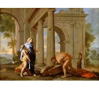 ARTXLXXBN Dipinti Famosi Poster Parete Quadri Murale Tela Teseo encuentra la espada de su padre de Nicolas per la Decorazione Della Parete 60x90cm