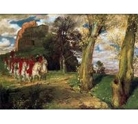 ARTXLXXBN Dipinti Famosi Poster Parete Quadri Murale Tela Yo Cavalieri Moreschi Arnold Böcklin per la Decorazione Della Parete 60x90cm
