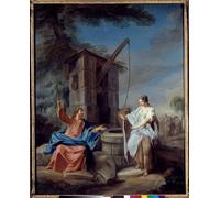 ARTXLXXBN Dipinti Famosi Stampa Immagini Quadri Moderni Art Cristo y la Samaritana Pintura de Gabriel De Saint Aubin per L'arredamento del Soggiorno 60x90cm