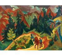 ARTXLXXBN Dipinti Famosi Stampa Immagini Quadri Moderni Art Dos niñas sentadas a la mesa de Ernst Ludwig Kirchner per L'arredamento del Soggiorno 60x90cm