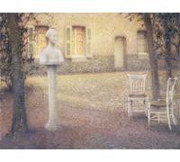 ARTXLXXBN Dipinti Famosi Stampa Immagini Quadri Moderni Art el busto en el jardín al atardecer de Henri Eugene Augustin Le Sidaner per L'arredamento del Soggiorno 60x90cm