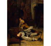 ARTXLXXBN Dipinti Famosi Stampa Immagini Quadri Moderni Art El final del juego de cartas de Jean-louis Ernest Meissonier per L'arredamento del Soggiorno 60x90cm