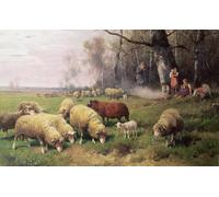 ARTXLXXBN Dipinti Famosi Stampa Immagini Quadri Moderni Art La familia del pastor de Adolf Ernst Meissner per L'arredamento del Soggiorno 60x90cm