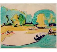 ARTXLXXBN Dipinti Famosi Stampa Immagini Quadri Moderni Art Parkland en Dresden por Ernst Ludwig Kirchner per L'arredamento del Soggiorno 60x90cm