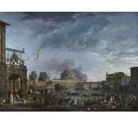 ARTXLXXBN Dipinti Famosi Stampa Immagini Quadri Moderni Art Peinture De Claude Vernet un concurso deportivo en el Tíber por Claude Vernet per L'arredamento del Soggiorno 60x90cm