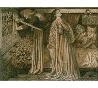 ARTXLXXBN Dipinti Famosi Stampa Immagini Quadri Moderni Art Sir Lancelot en la Cámara de la Reina por Dante Gabriel Charles Rossetti per L'arredamento del Soggiorno 60x90cm