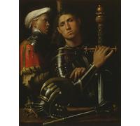 ARTXLXXBN Dipinti Famosi Stampa Tela Canvas Quadri D'Arte Classica A y su escudero de Giorgione Da Castelfranco per L'arredamento Della Camera da Letto 60x90cm