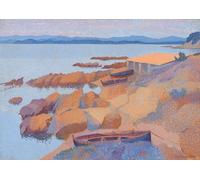 ARTXLXXBN Dipinti Famosi Stampa Tela Canvas Quadri D'Arte Classica Calanque des Antibois de Henri Edmond Cross per L'arredamento Della Camera da Letto 60x90cm