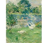 ARTXLXXBN Dipinti Famosi Stampa Tela Canvas Quadri D'Arte Classica Chica en un bote con gansos de Berthe Morisot per L'arredamento Della Camera da Letto 60x90cm