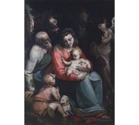 ARTXLXXBN Dipinti Famosi Stampa Tela Canvas Quadri D'Arte Classica Dama con niño y santos de Luca Cambiaso per L'arredamento Della Camera da Letto 60x90cm