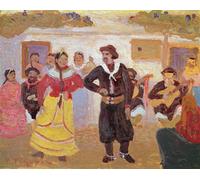 ARTXLXXBN Dipinti Famosi Stampa Tela Canvas Quadri D'Arte Classica Danza Gaucha de Peter Figari per L'arredamento Della Camera da Letto 60x90cm