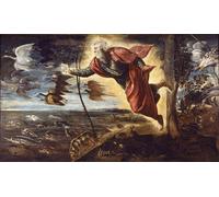 ARTXLXXBN Dipinti Famosi Stampa Tela Canvas Quadri D'Arte Classica la creación de los animales de Domenico Robusti Tintoretto per L'arredamento Della Camera da Letto 60x90cm